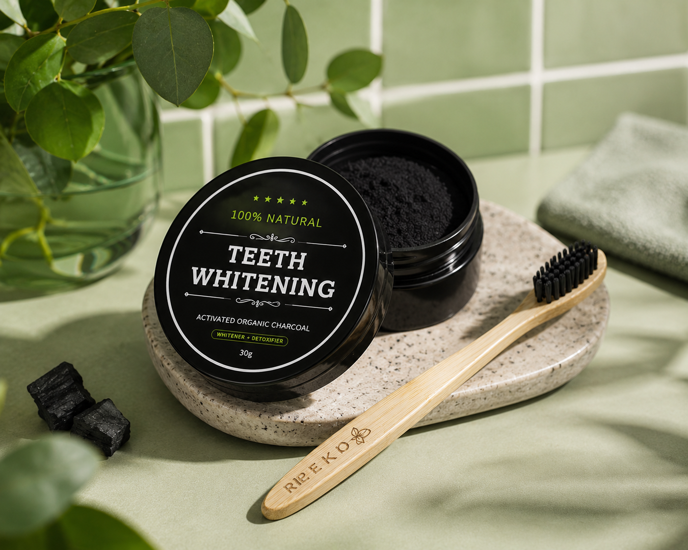 Kit Brosse à Dents Charbon Bambou, Hygiène Premium